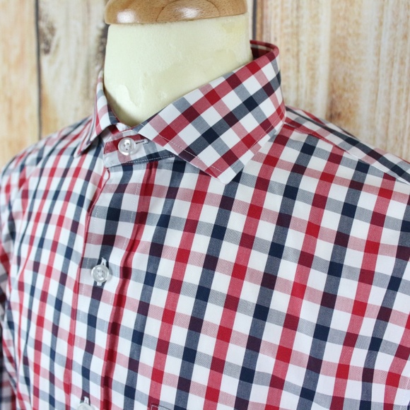 Bonobos Men's 16 Button Shirt Slim Fit Gingham - Picture 2 of 6